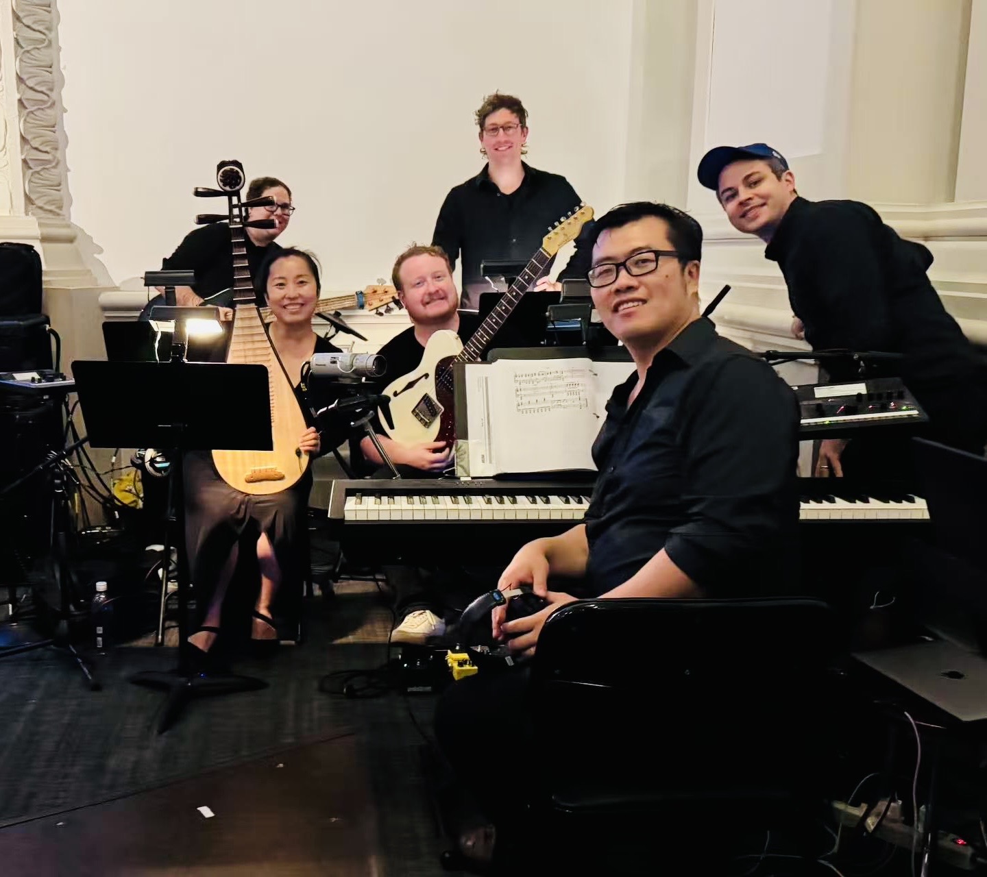 Lu Liu with the band for Ne Zha — A New Musical